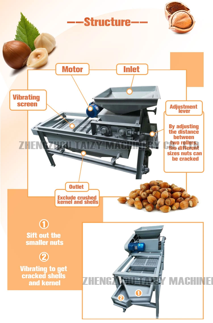 Hot Sale Walnut Nuts Pecan Almond Shelling Machine Pine Nut Palm Cracking Machine